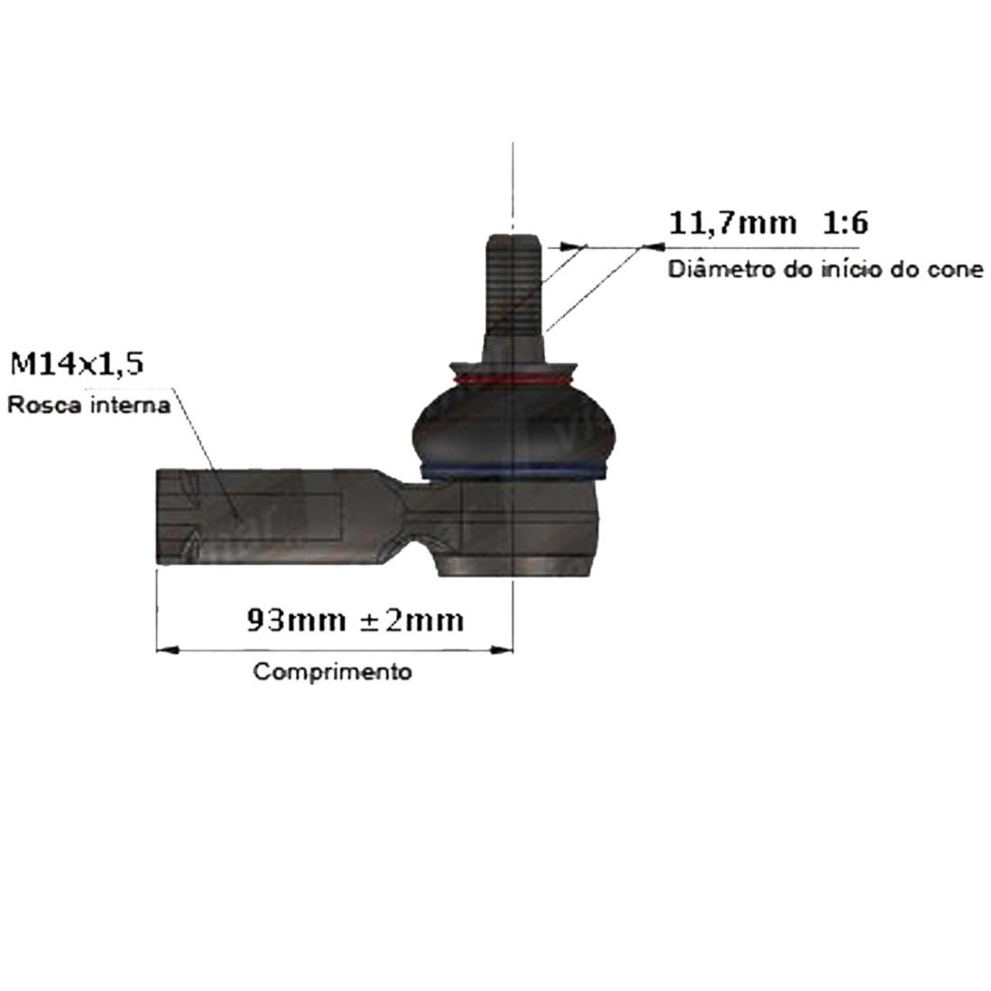 Terminal Direcao Ld Le Stilo /10 Bravo /22 Viemar 335303