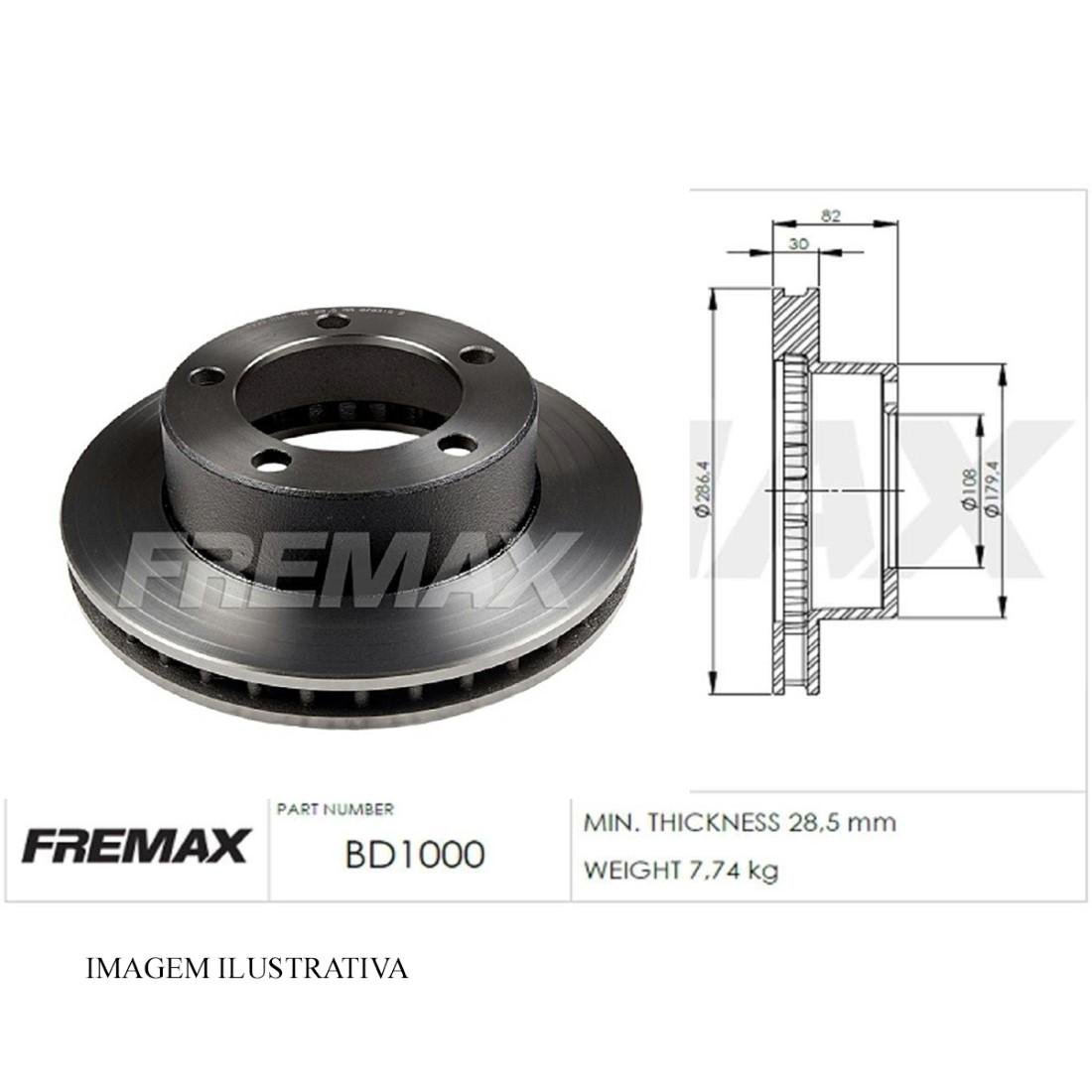 Disco De Freio Dianteiro Ford F1000 1992/98 Fremax Bd1000