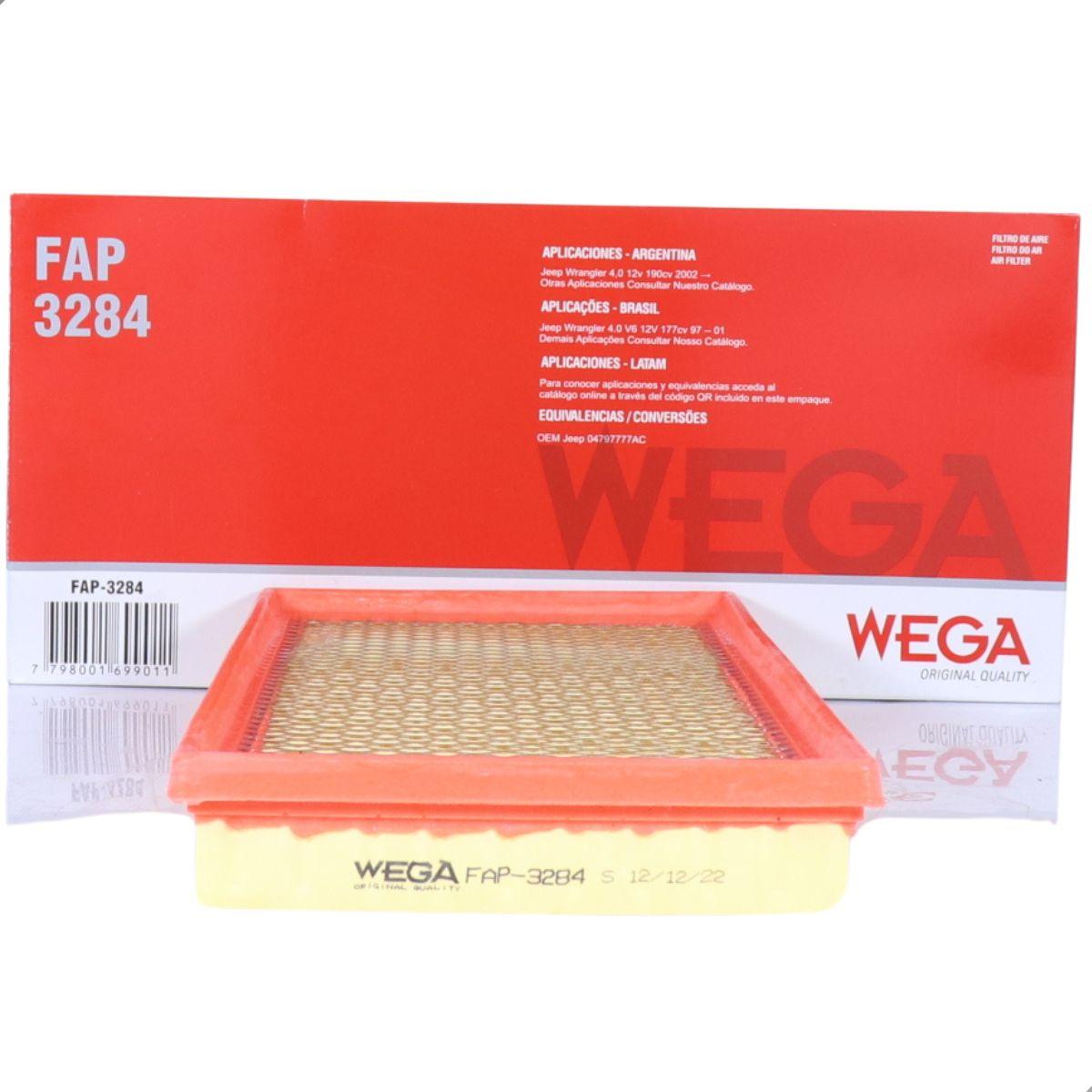 Filtro De Ar Jeep Wrangler 4.0 V6 1997/2001 Wega Fap3284
