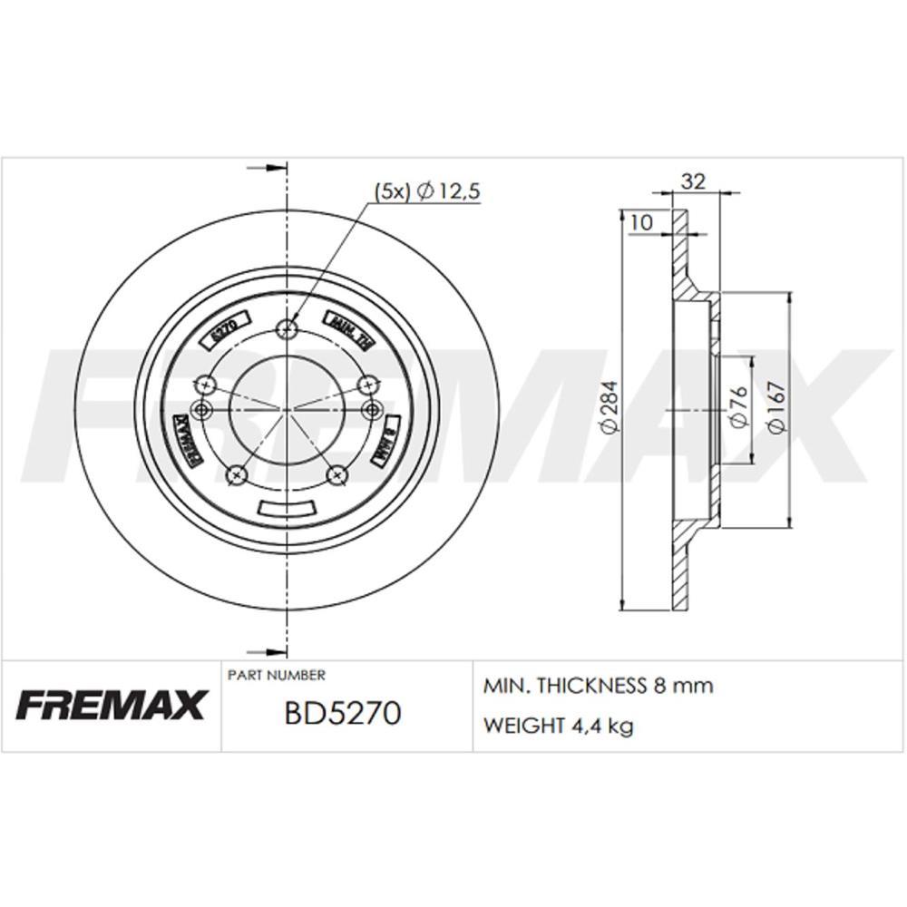Disco Freio Traseiro Hyundai Azera 2012 Fremax Bd5270