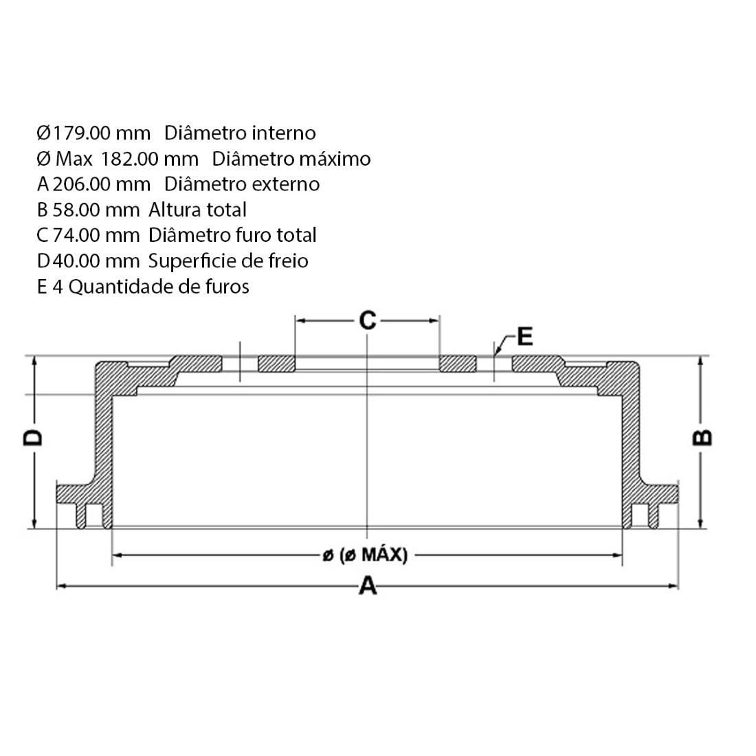 Tambor Freio Chery Qq 1.0 1.1 2011 2015 Fremax Bd6093