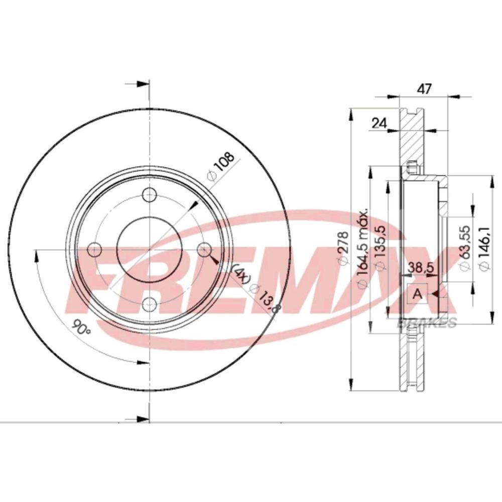 Disco Freio Dianteiro Ford Mondeo 1.8 2.0 2.5 Fremax Bd6785