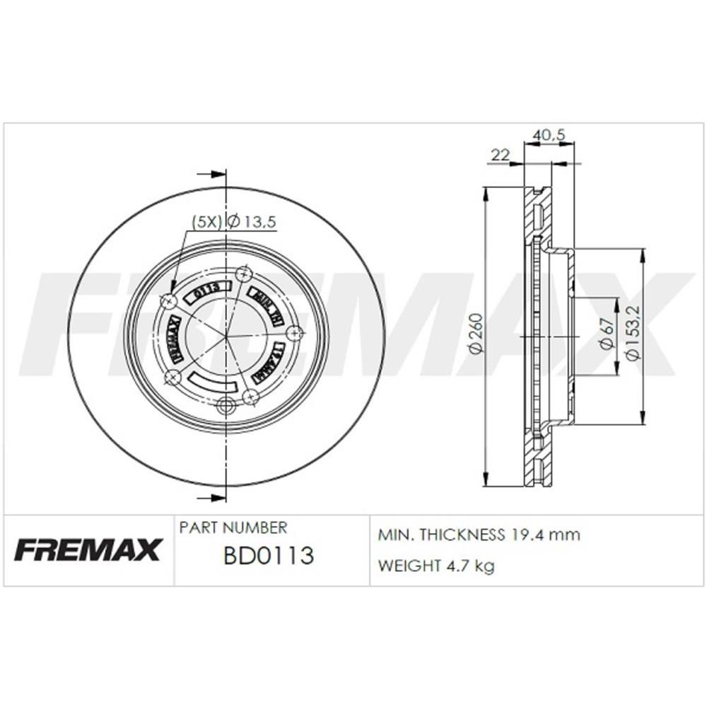 Disco De Freio Dianteiro Mb Classe A 160 190 Fremax Bd0113