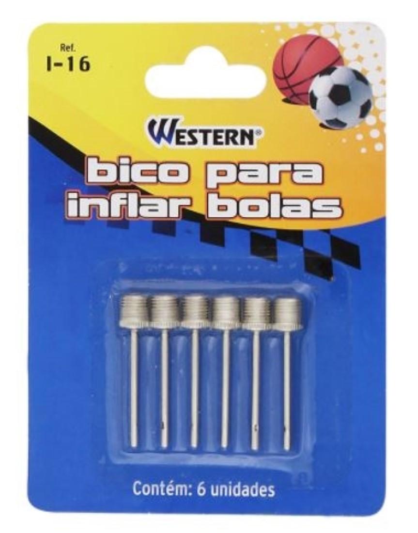 Bico Para Inflar Bolas 6 Pecas Western I16