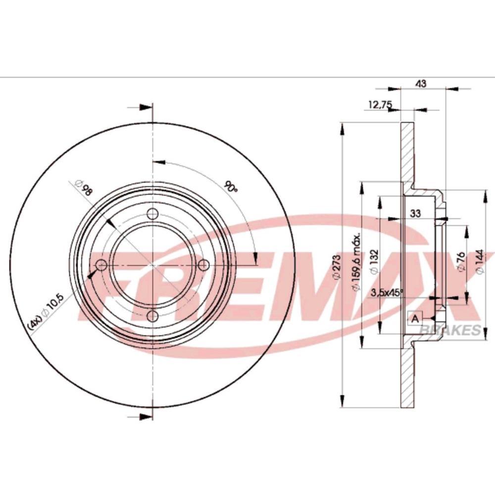 Disco De Freio Dianteiro Peugeot 505 2.5 92/93 Fremax Bd4642