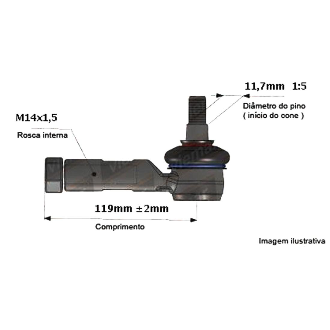 Terminal Direcao Esquerdo Renault Clio 1991/ Viemar 335244