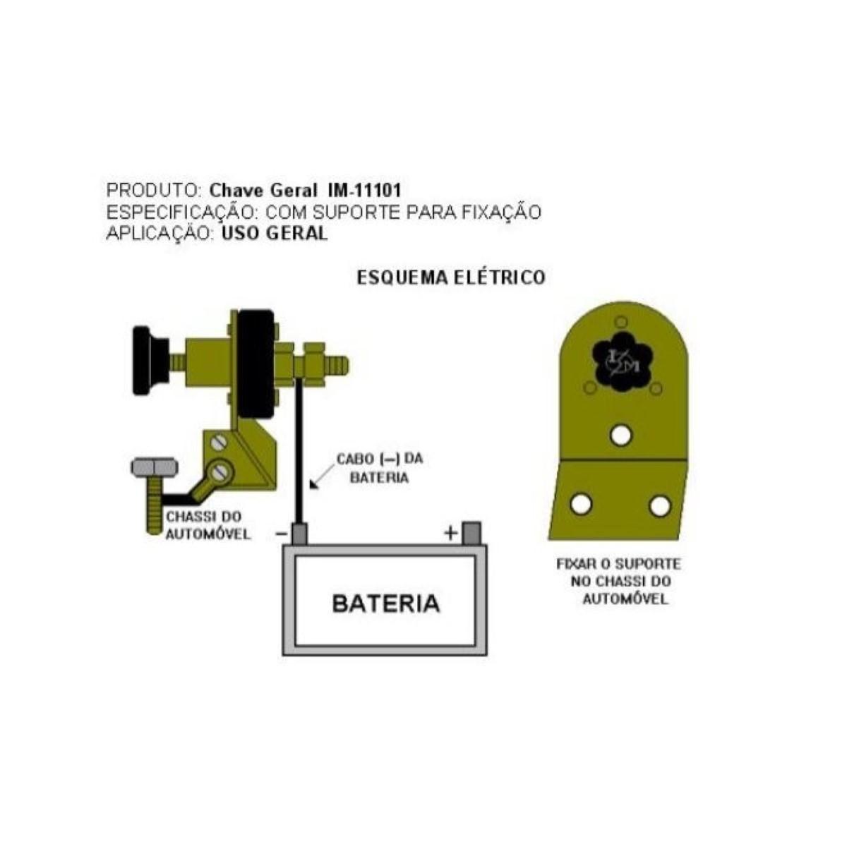 Chave Geral Com Suporte Universal 12V/24V Marilia Im11101