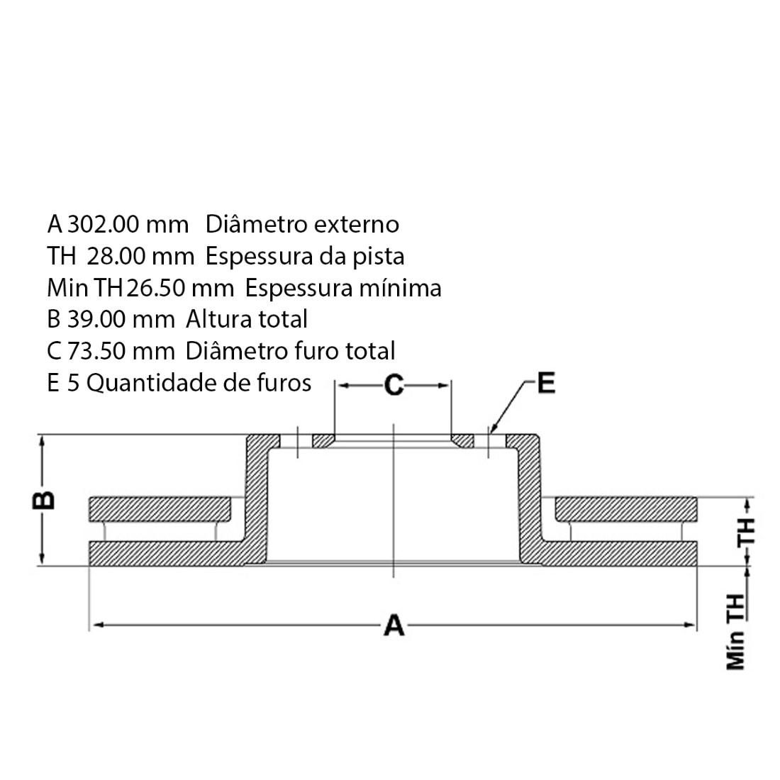 Disco Freio Dianteiro Chrysler Grand Caravan Jeep Cherokee Fremax Bd3918