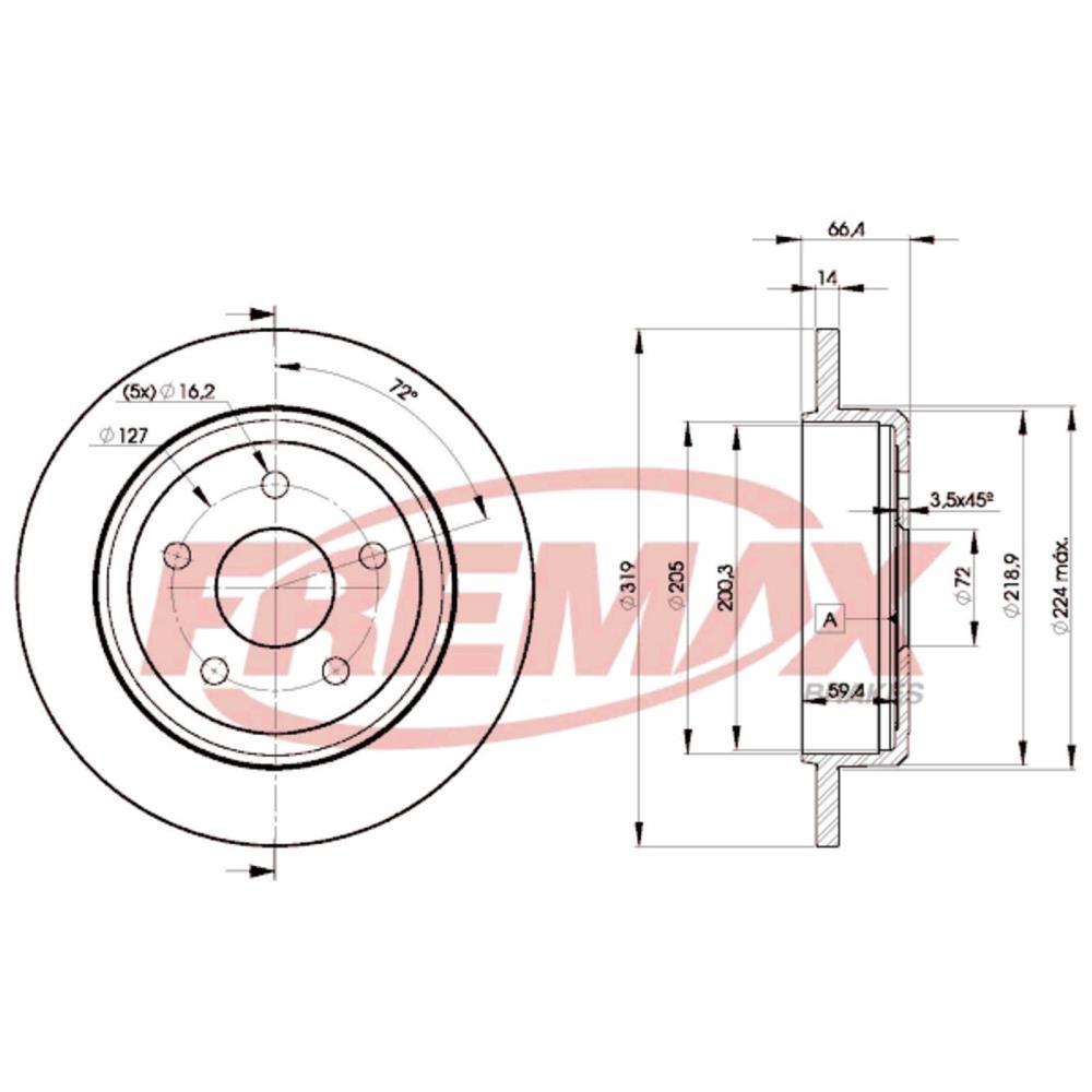 Disco Freio Traseiro Jeep Commander Grand Cherokee Fremax Bd9275