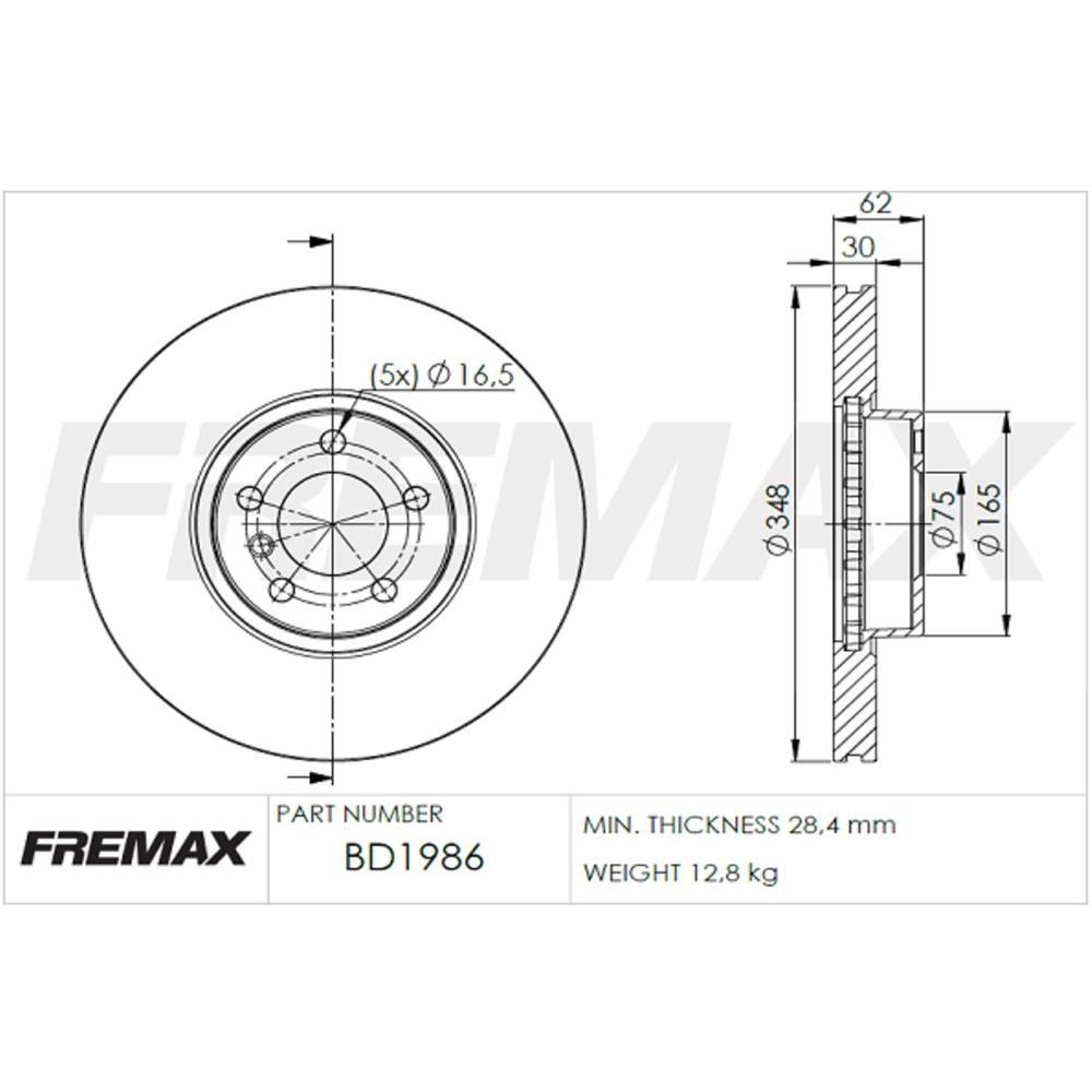 Disco Freio Dianteiro Fremax Bd1986