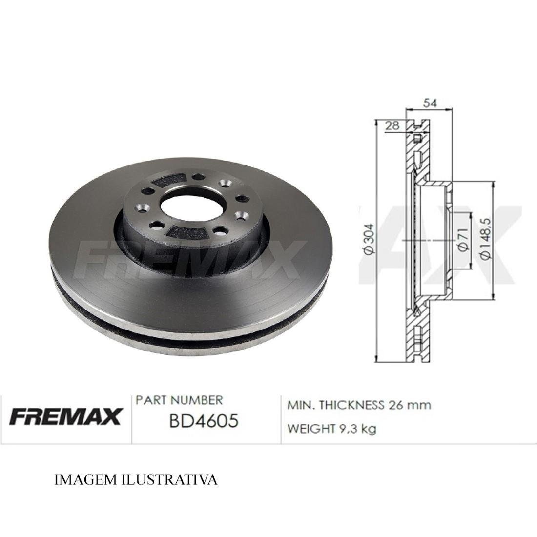 Disco Freio Dianteiro Jumpy Expert 2017/2022 Fremax Bd4605