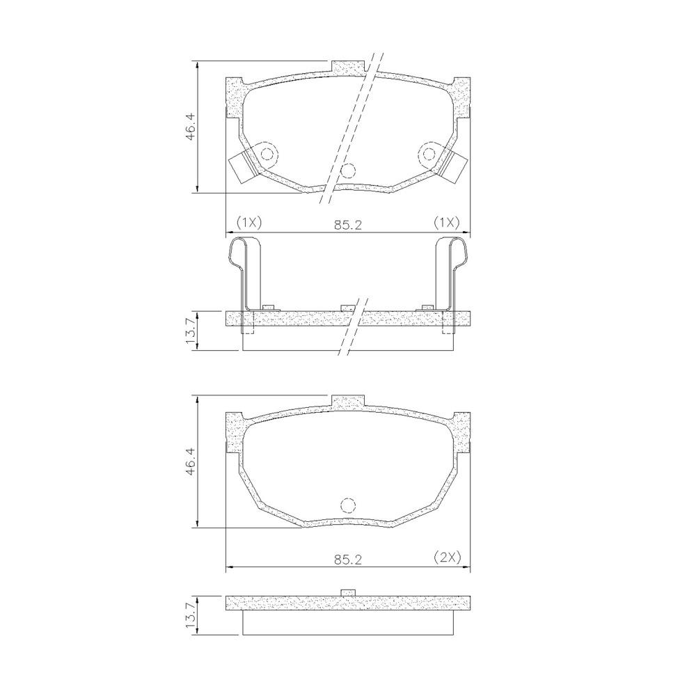Pastilha De Freio Traseira Elantra Tiburon Jac J5 J6 Cerato Frasle Pd666