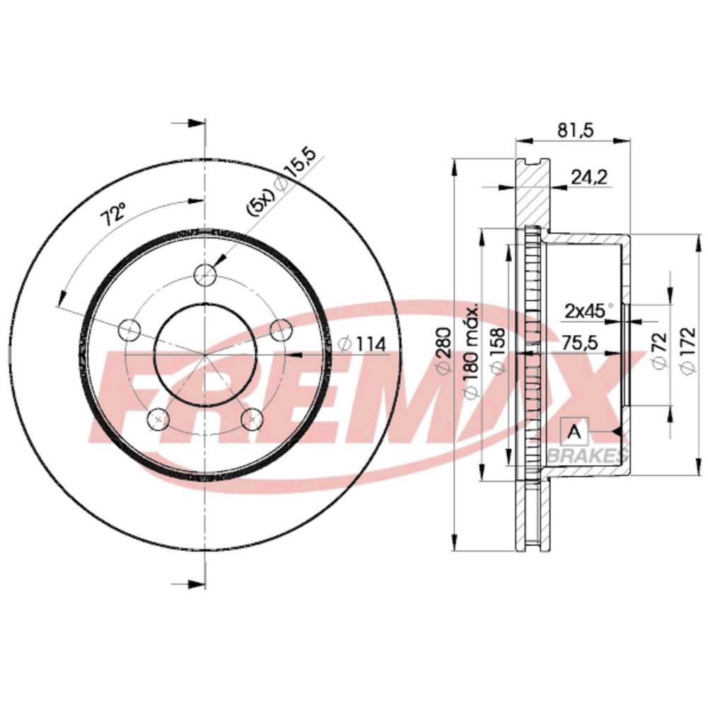 Disco De Freio Diant Gran Cherokee Troller T4 Fremax Bd5115