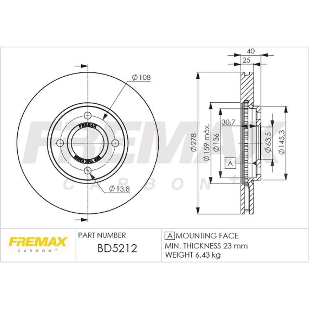 Disco De Freio Dianteiro Ford Ecosport 2012/ Fremax Bd5212