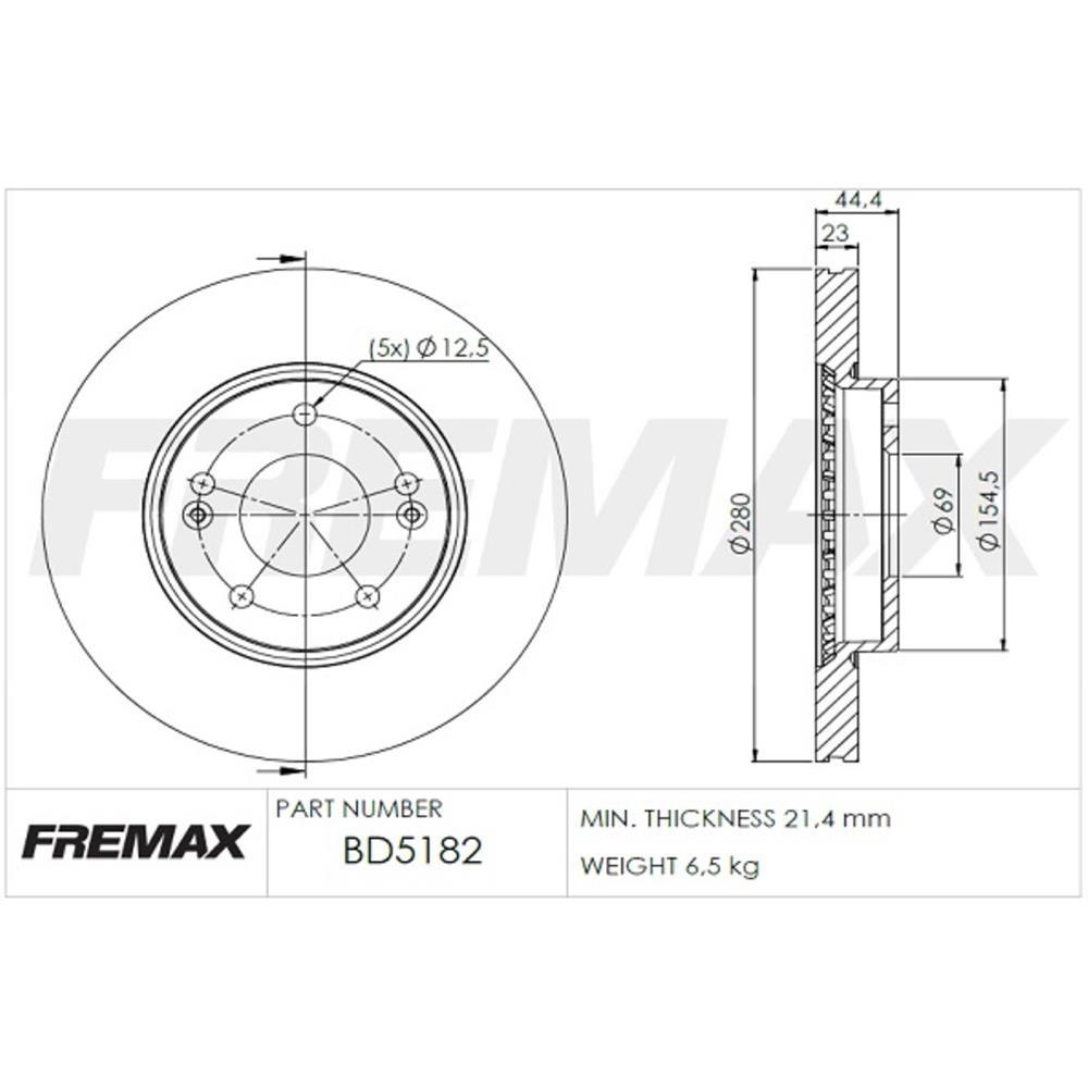 Disco Freio Dianteiro Hyundai Elantra I30 Veloster Kia Cerato Fremax Bd5182