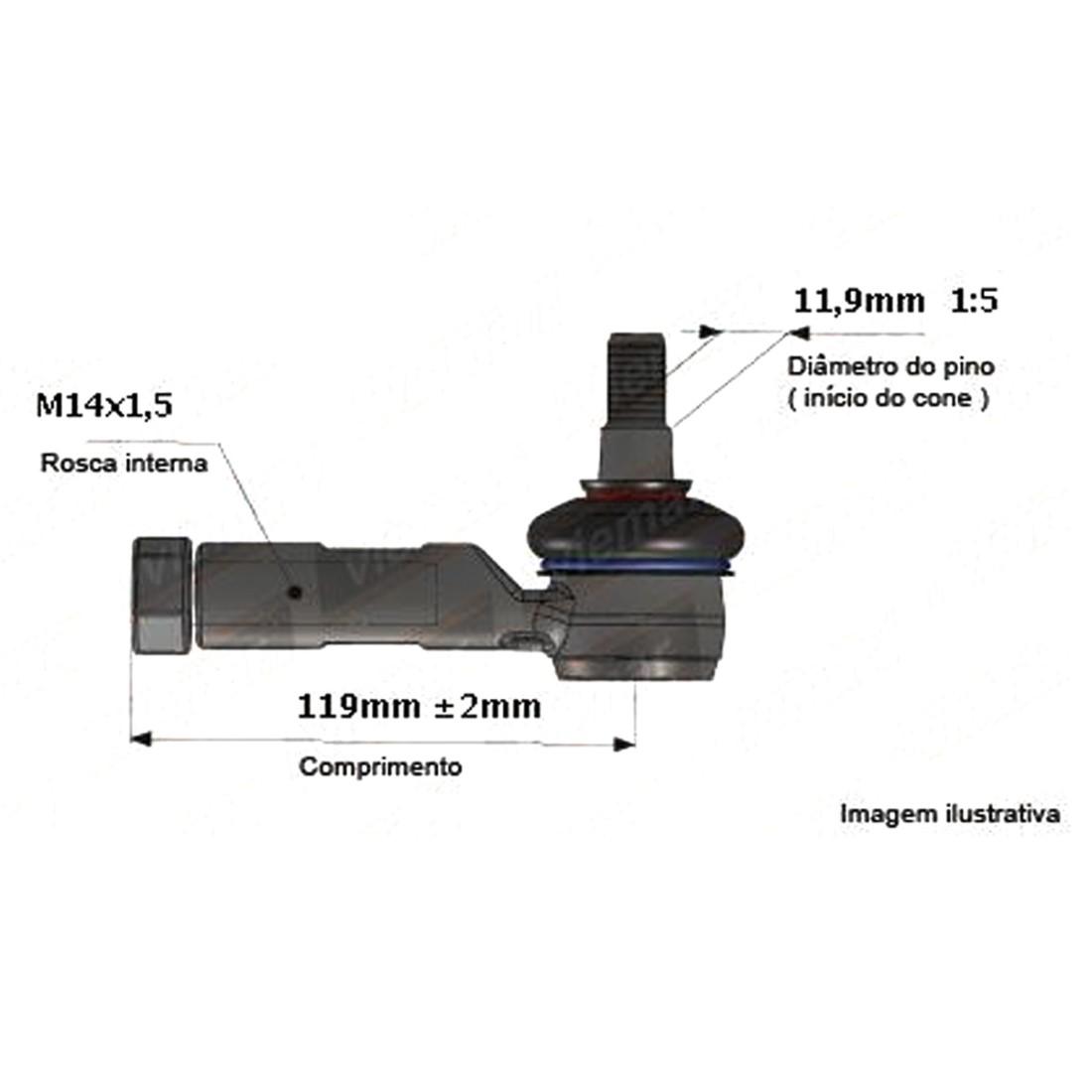 Terminal Direcao Esq Sistema Trw Clio 1996/ Viemar 335250