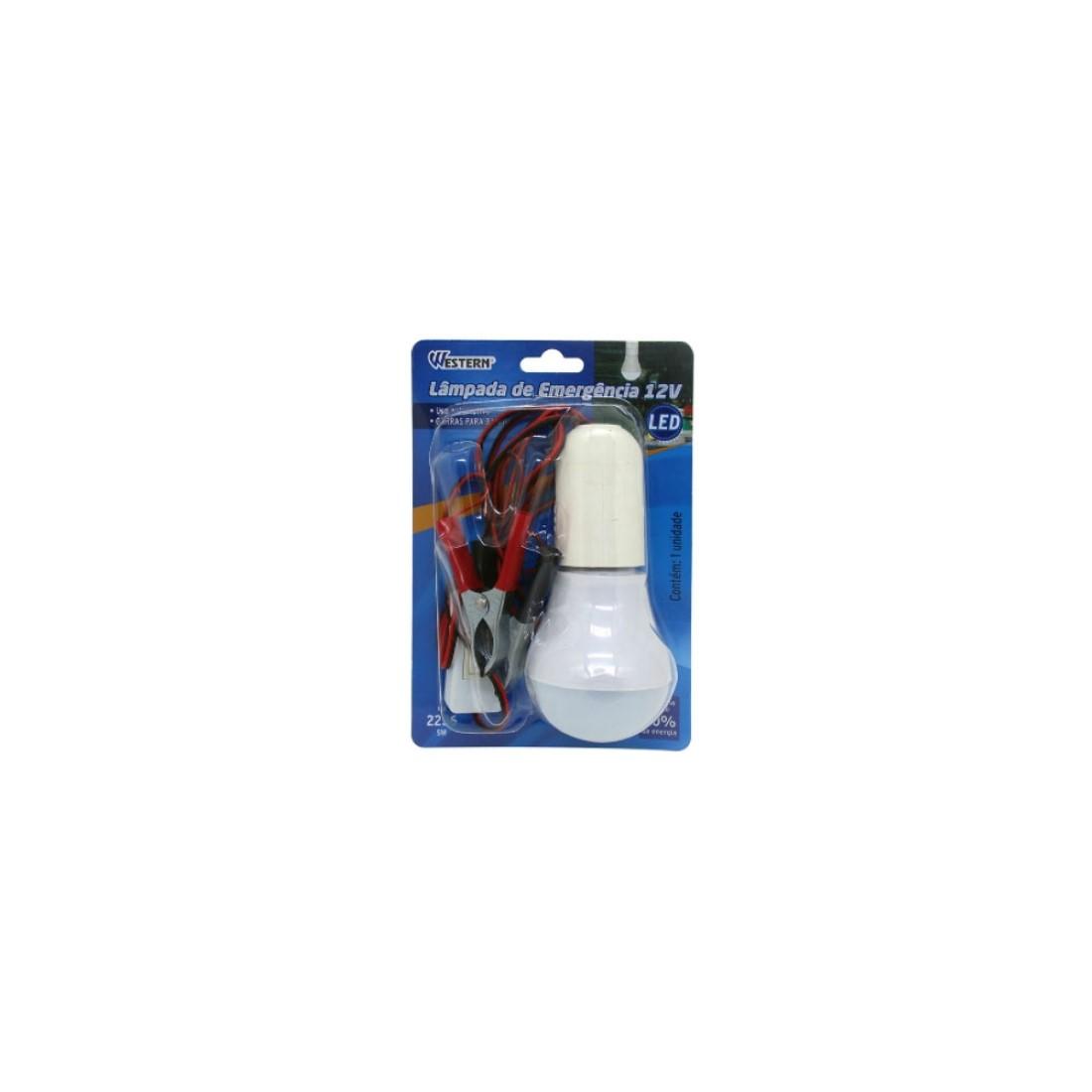 Lampada De Emergencia Auto 12V Cabo 2M Western 2236