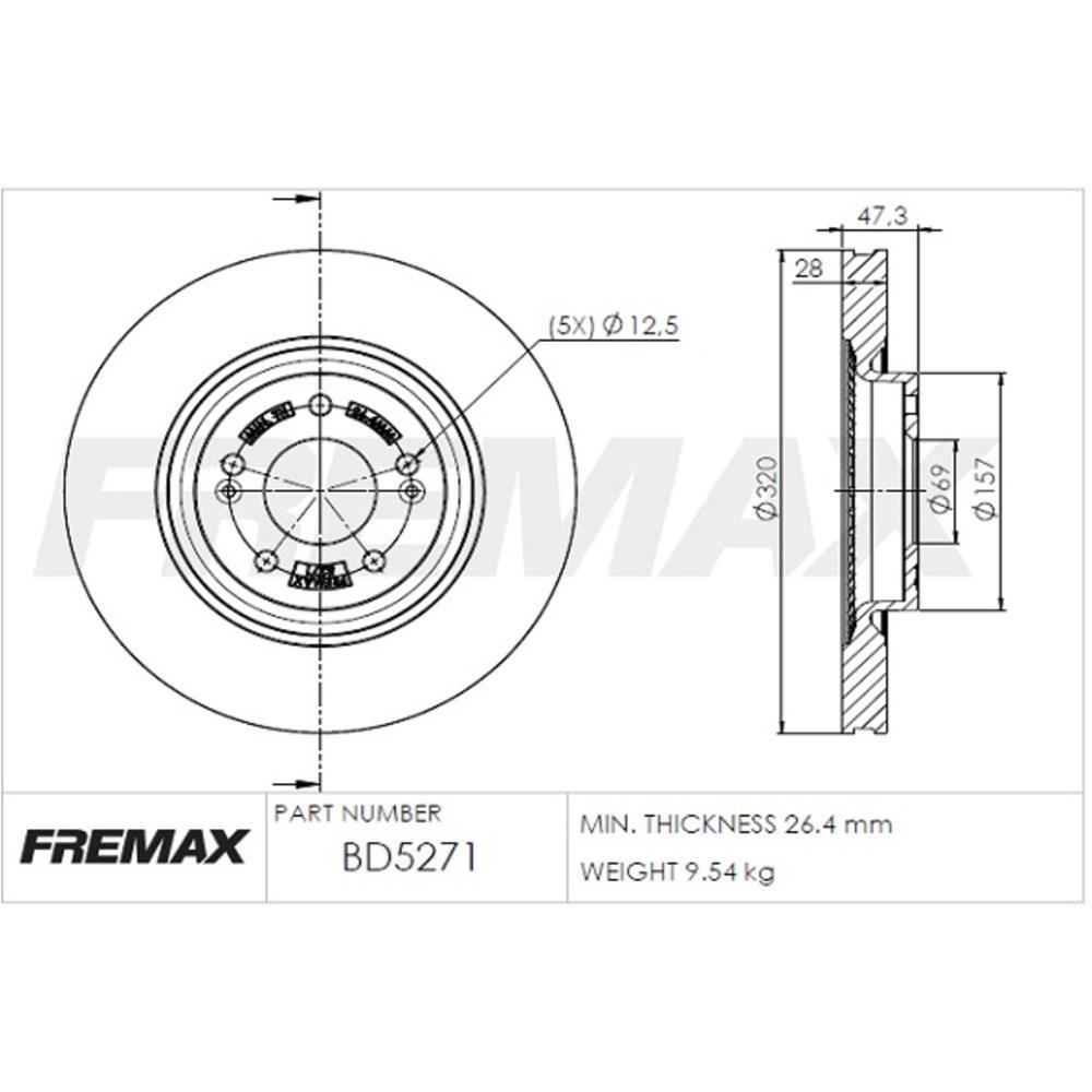 Disco Freio Dianteiro Hyundai Azera Sonata Kia Cadenza Optima Fremax Bd5271