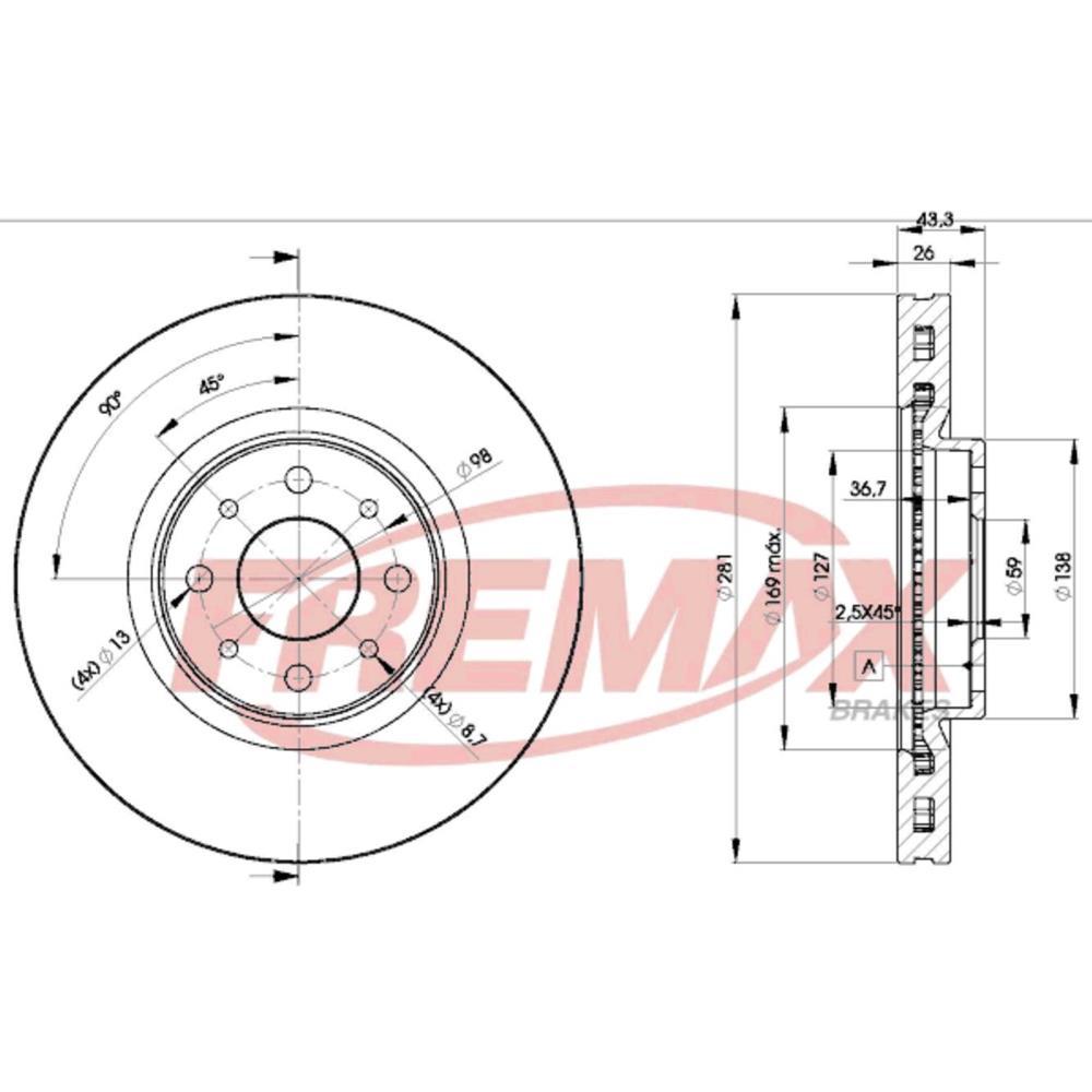 Disco De Freio Diant Bravo Marea Stilo Fremax Bd5546