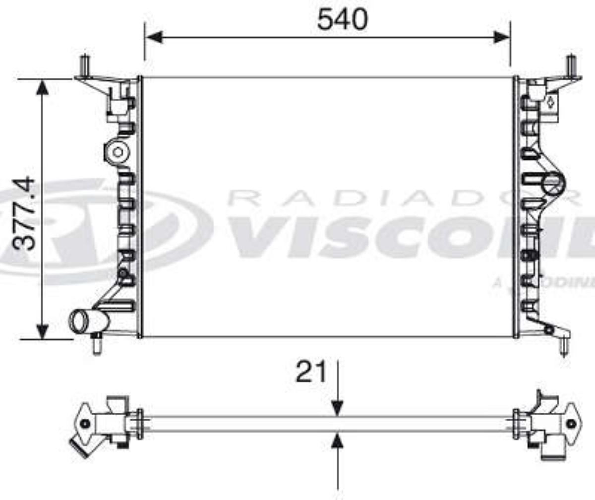 Radiador Vectra 1.8 2.0 1997/ Sem Ar Condicionado Visconde Rv2569