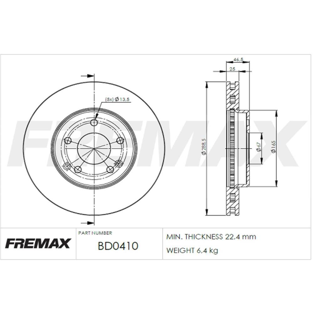 Disco Freio Dianteiro C180 C230 C36 Clk200 Clk230 E200 E240 Slk230 Fremax Bd0410