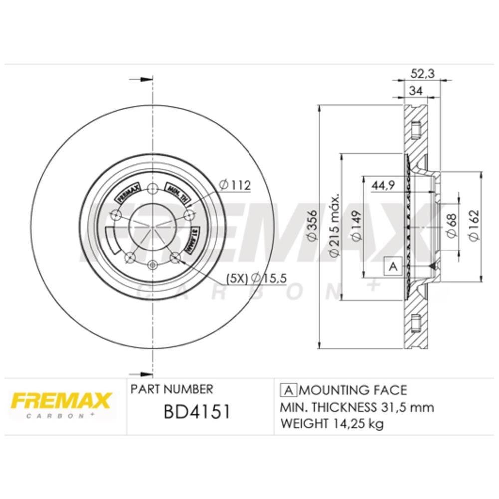 Disco Freio Dianteiro Audi A6 A7 Fremax Bd4151