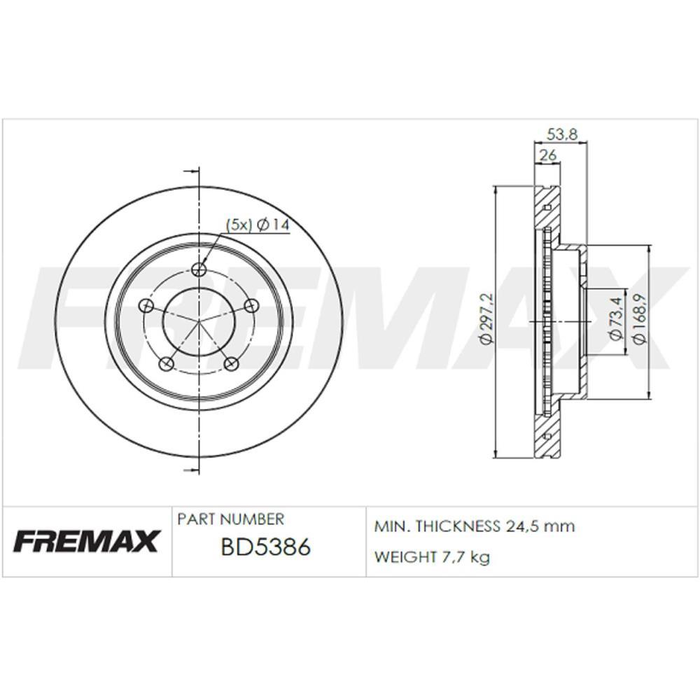 Disco Freio Dianteiro Chrysler 300M 3.5 1998/2001 Fremax Bd5386
