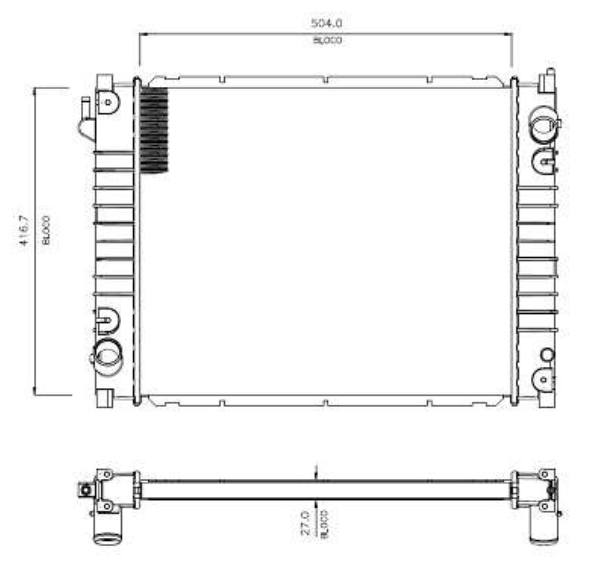 Radiador Ranger 2.5 2.8 Diesel /2006 Com Ou Sem Ar Condicionado Visconde Rv9274