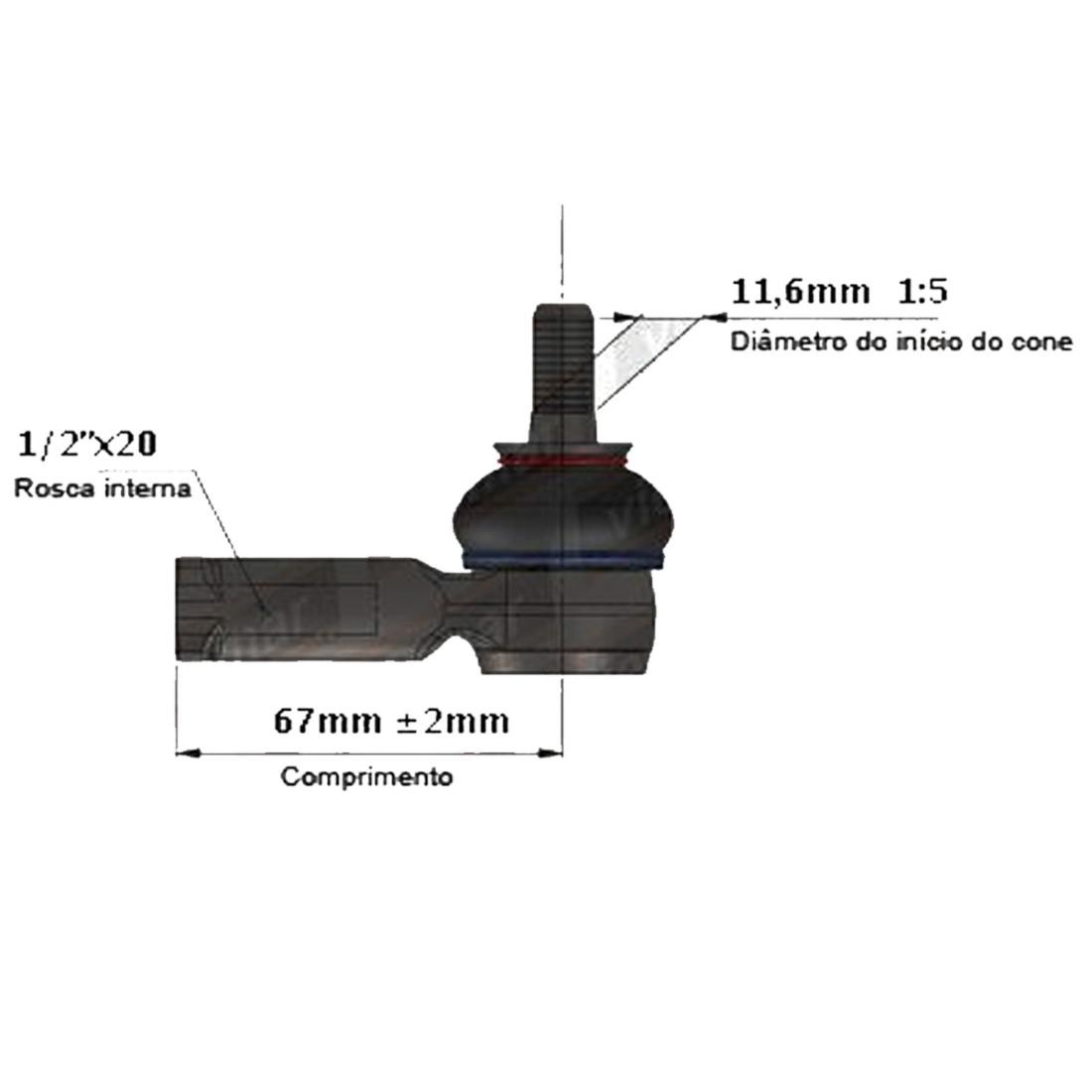 Terminal Direcao Ld Le Fiesta Ka Courier 1994/ Viemar 335040