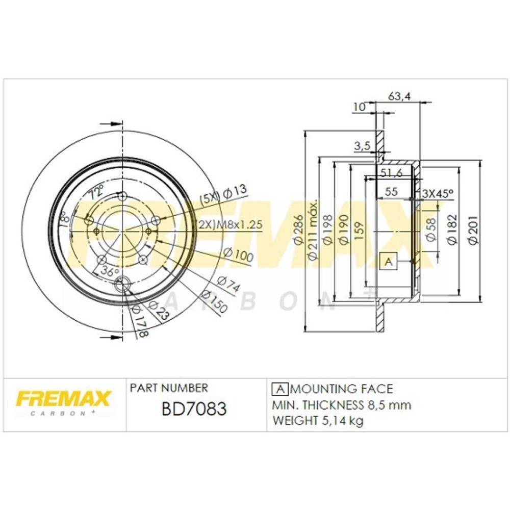 Disco Freio Traseiro Subaru Forester Impreza Legacy Outback Fremax Bd7083