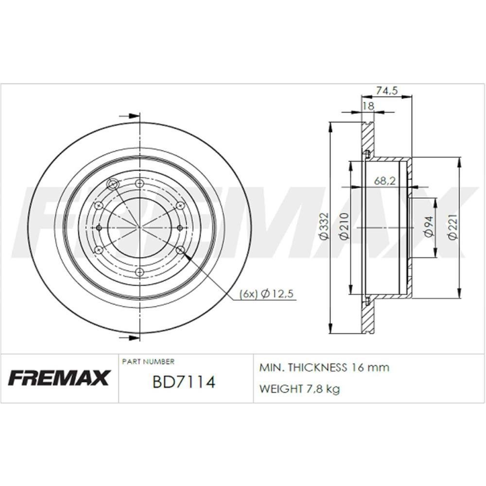 Disco De Freio Traseiro Pajero Full 2007/ Fremax Bd7114