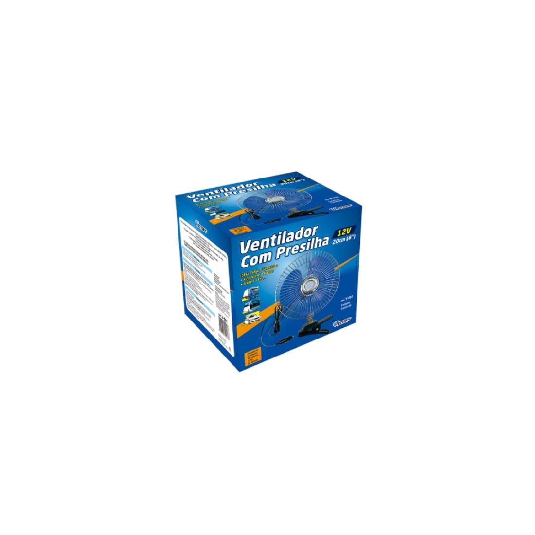 Ventilador Automoveis Com Presilha 12V 8" Western V-801