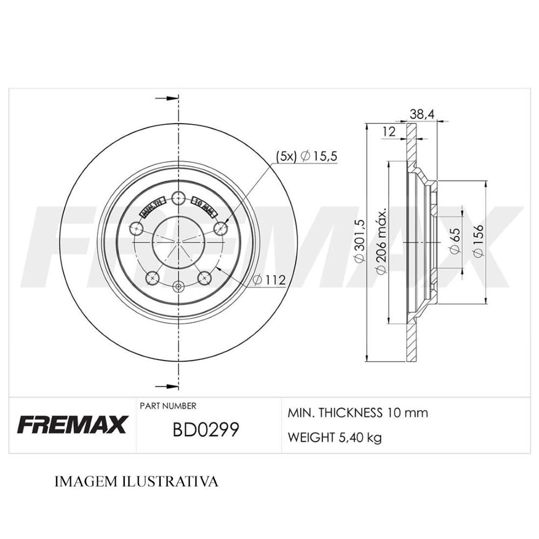 Disco Freio Traseiro Territory 2020/2022 Fremax Bd0299