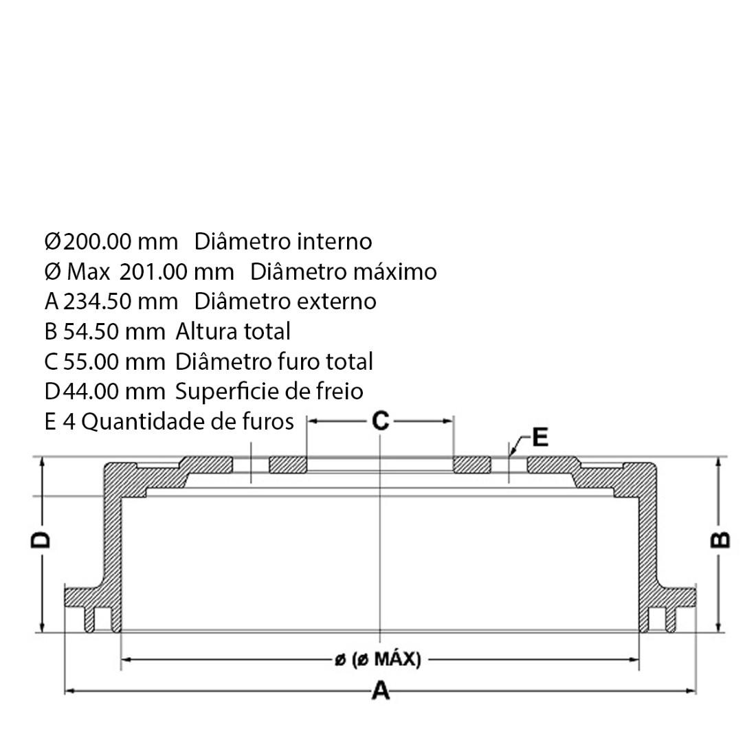 Tambor Freio Traseiro Toyota Etios Yaris Fremax Bd2121