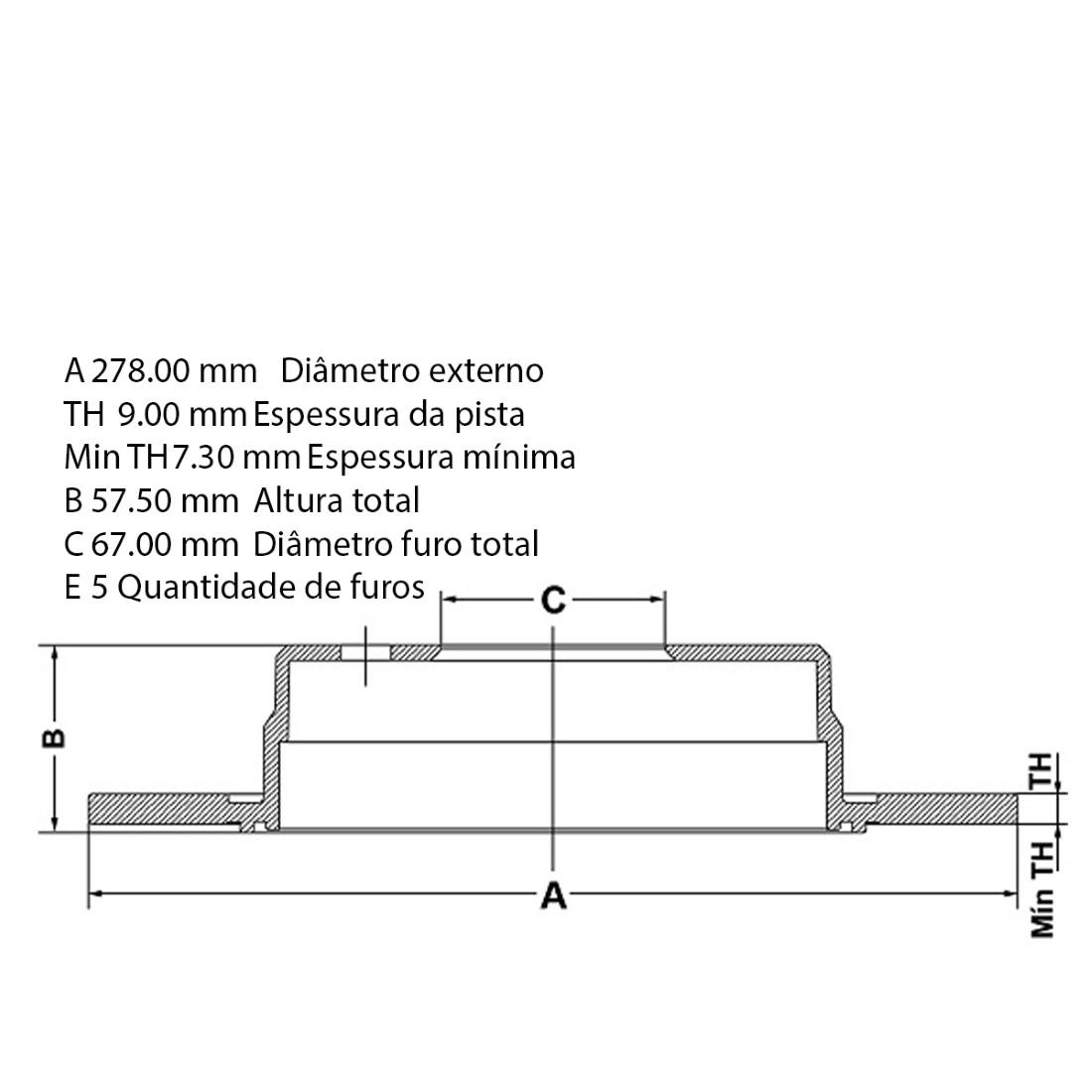 Disco Freio Traseiro Mercedes Benz C180 C200 Fremax Bd6477