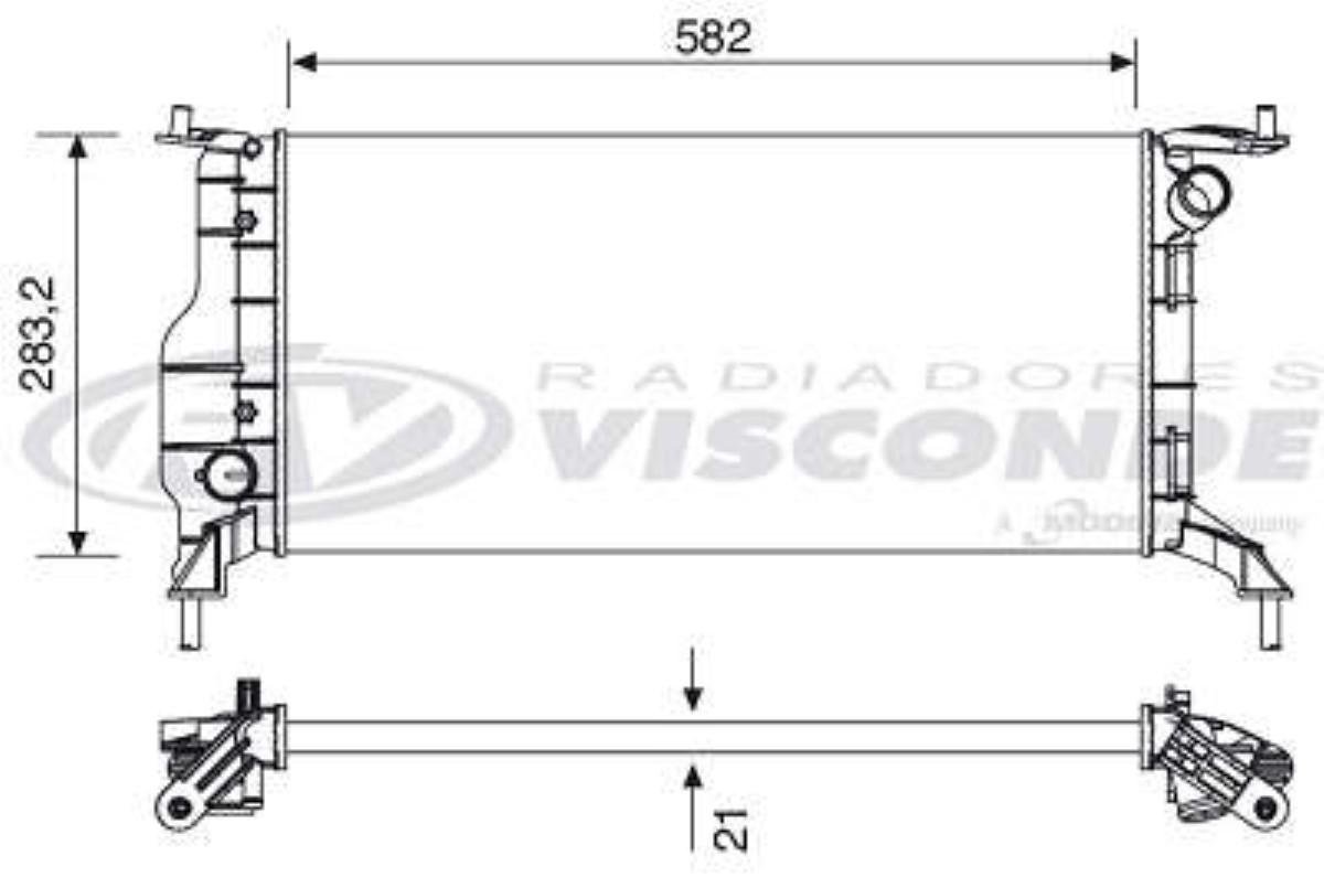 Radiador Corsa Classic 1.0 2011/ Com Ou Sem Ar Visconde Rv2225