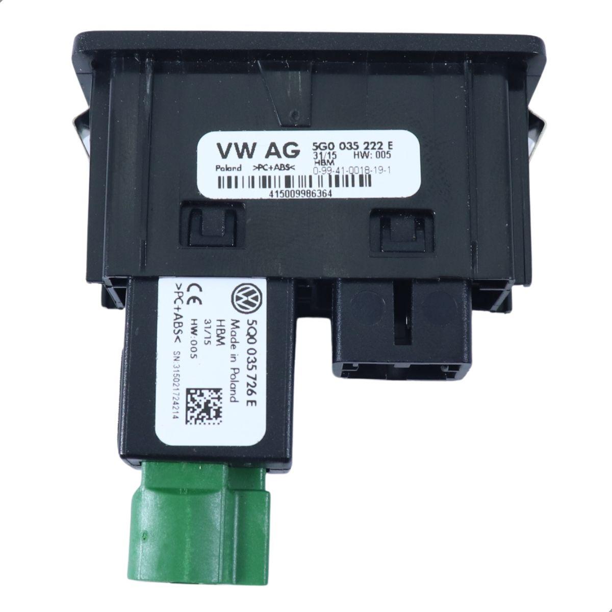Conjunto Porta Usb Auxiliar Gol Fox Saveiro Vw 5Q0035726E
