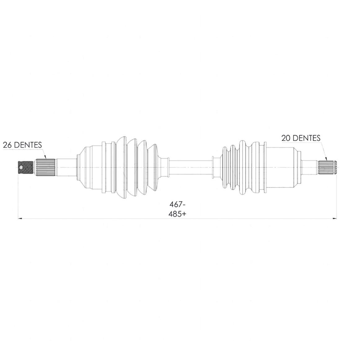 Semieixo Esquerdo Honda Trx Fourtrax 18/23 Vetor Vt9805