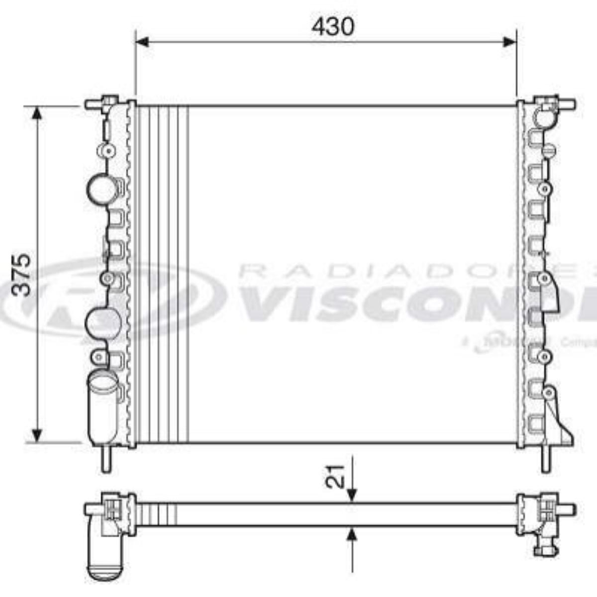 Radiador Clio 1.6 1.0 1999/ Sem Ar Visconde Rv2902