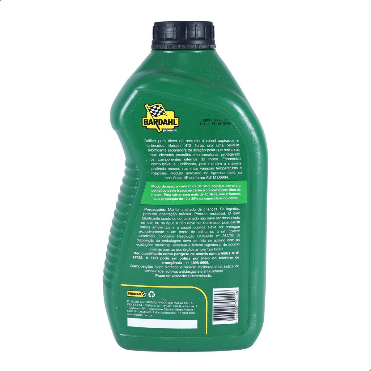 Aditivo De Oleo Bardahl B12 Diesel Turbo 1 Litro