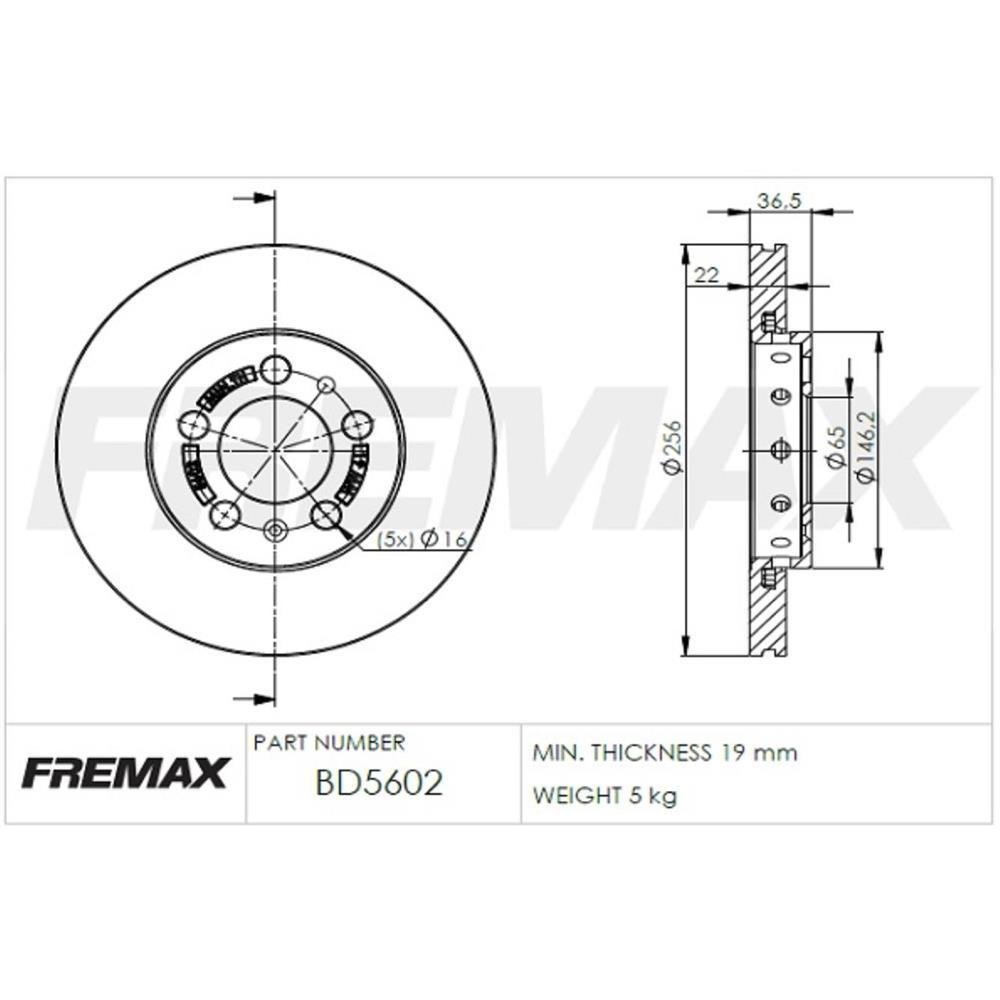 Disco De Freio Diant Audi A3 Vw Fox Polo Golf Fremax Bd5602