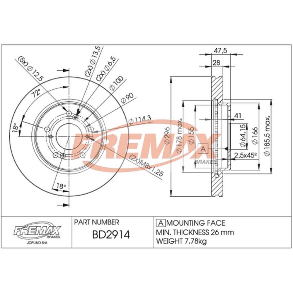 Disco De Freio Dianteiro Honda Crv 2.4 Fremax Bd2914