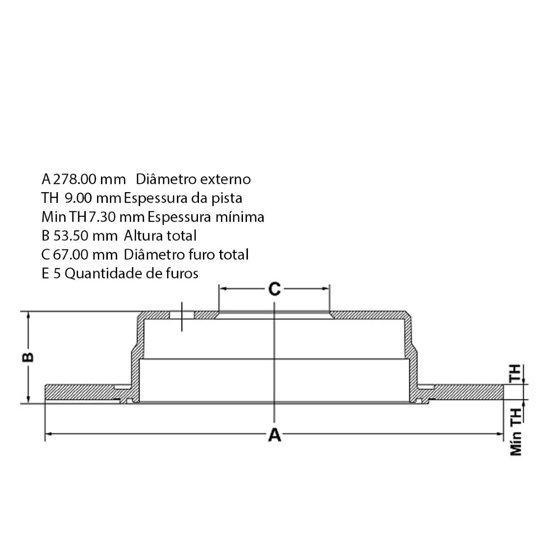 Disco Freio Traseiro C180 C230 C36 Clk200 Clk230 E200 E240 Slk230 Fremax Bd0412