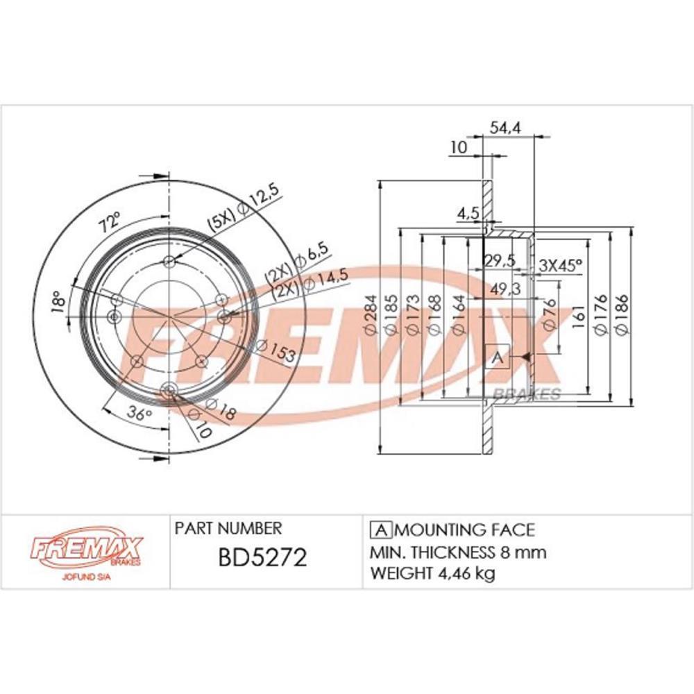 Disco Freio Traseiro Azera Sonata Optima Fremax Bd5272