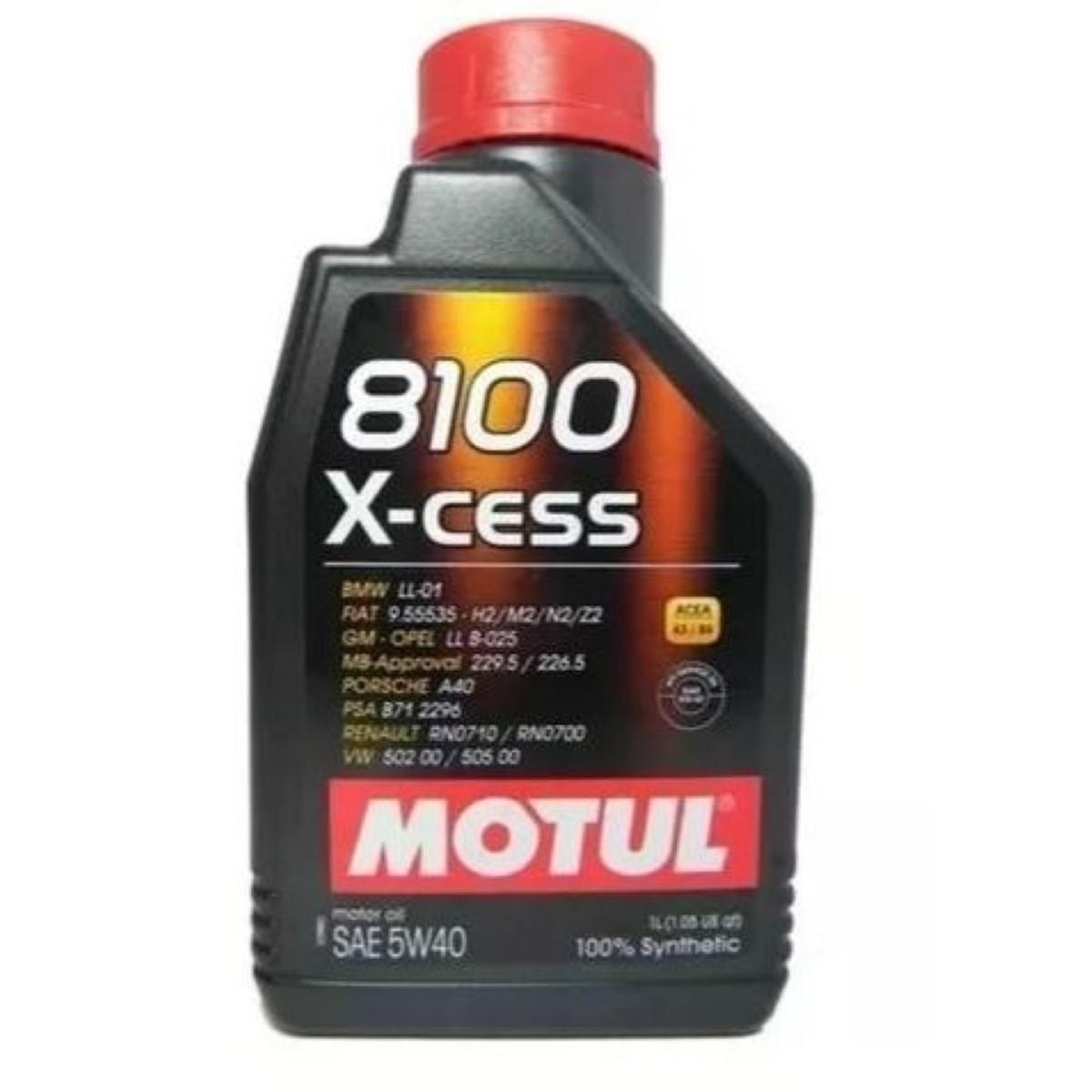 Oleo Motor 5W40 8100 Sintetico X-Cess 1 Litro Motul Mt021