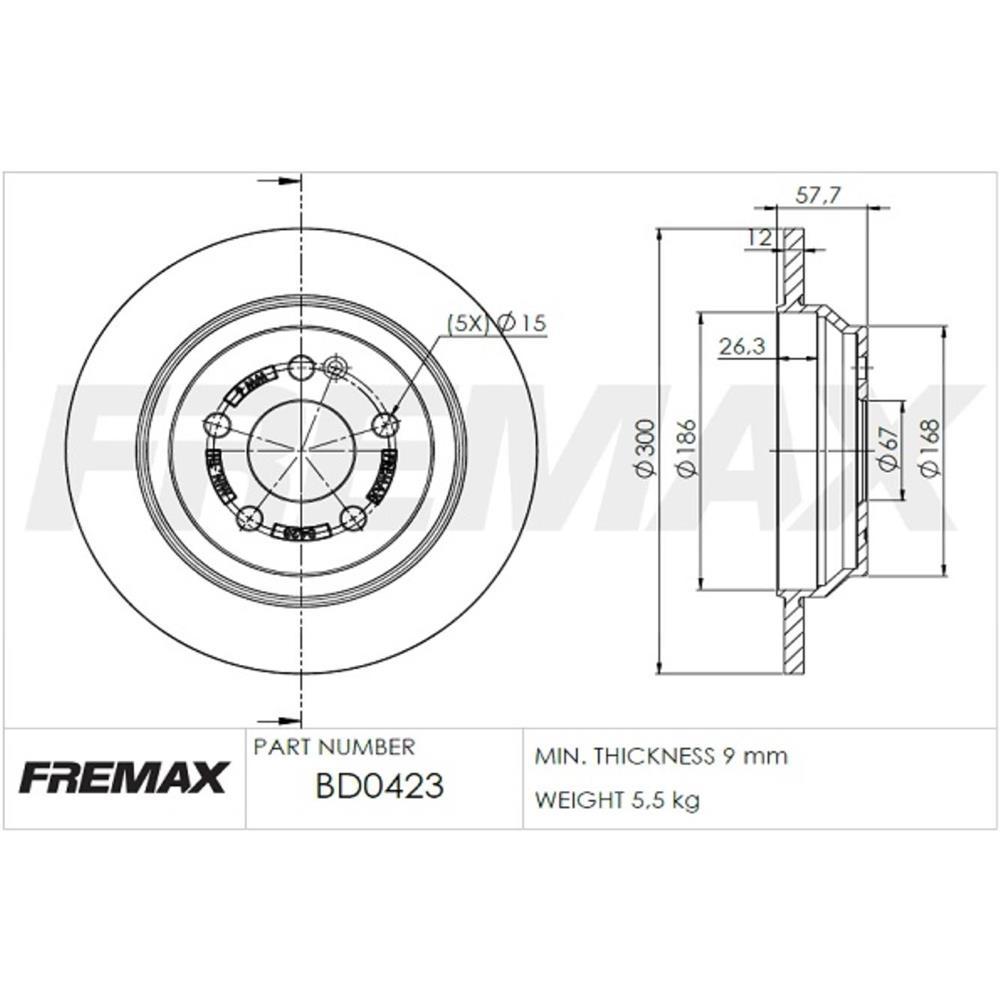 Disco Freio Traseiro Mercedes Benz Vito 111 Cdi 119 Tourer Fremax Bd0423