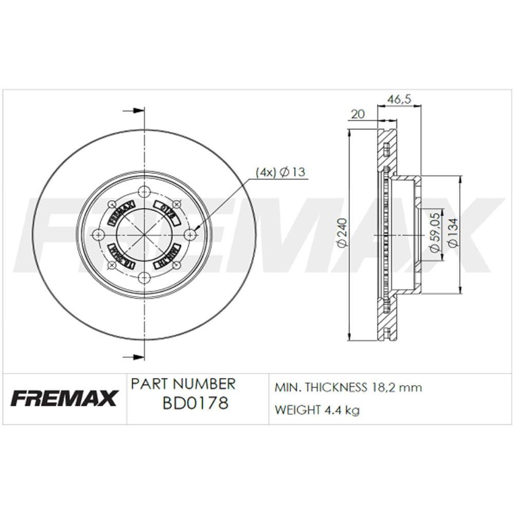 Disco De Freio Diant Alfa Romeo 155 Palio Uno Fremax Bd0178