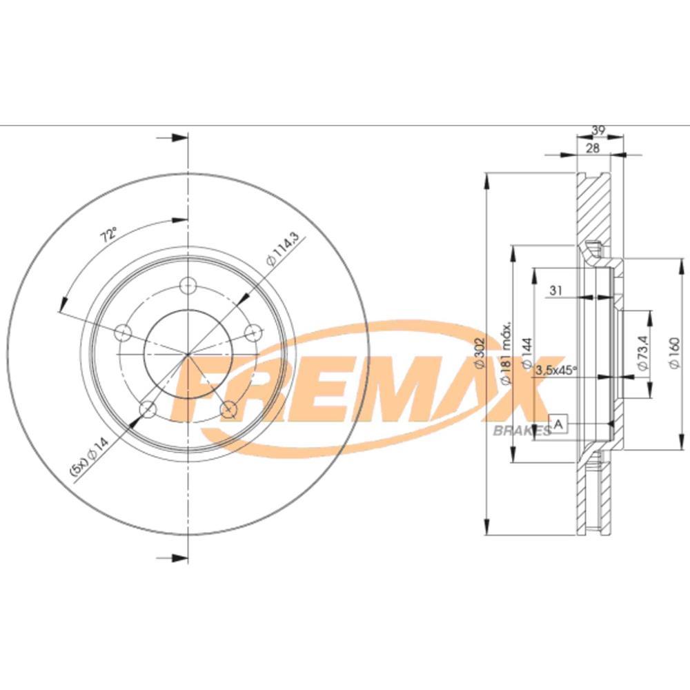 Disco Freio Dianteiro Chrysler Grand Caravan Jeep Cherokee Fremax Bd3918