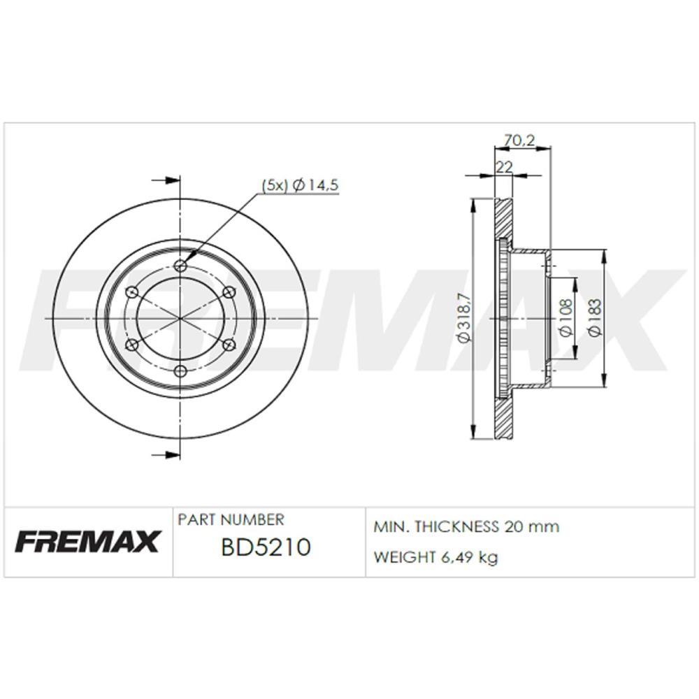 Disco De Freio Diant Toyota 4 Runner Hilux Sw Fremax Bd5210