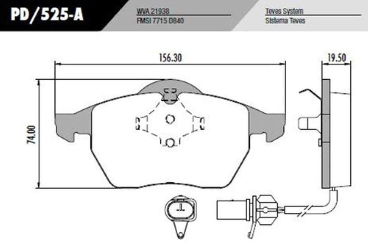 Pastilha De Freio Dianteira Passat/A4/A6 Fras-Le Pd525A<Br>